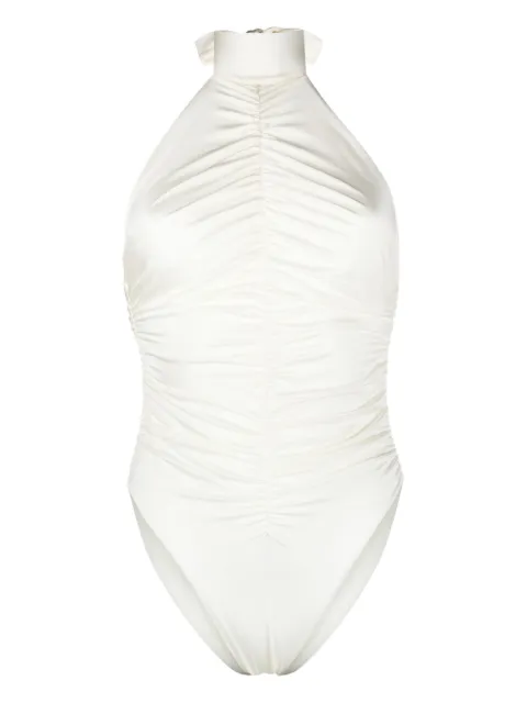 Noire Swimwear traje de baño fruncido con cuello halter 
