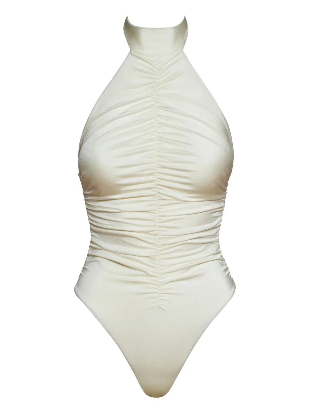 Noire Swimwear ruched halterneck swimsuit | Neutrals | Image 1