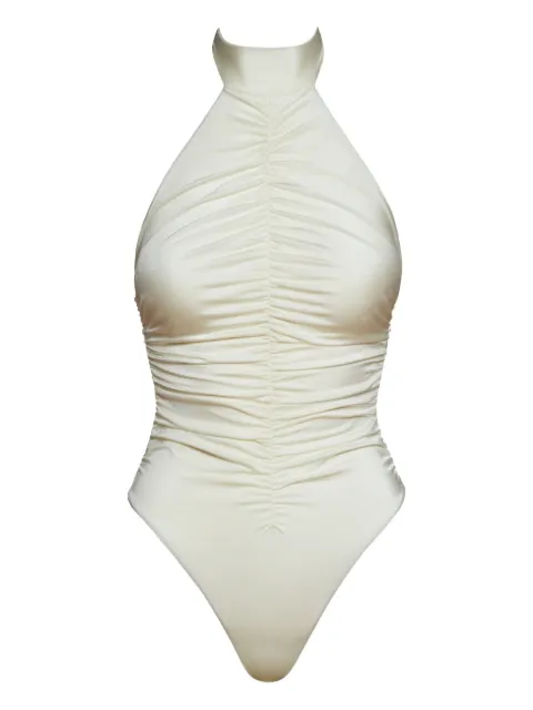 Noire Swimwear ruched halterneck swimsuit