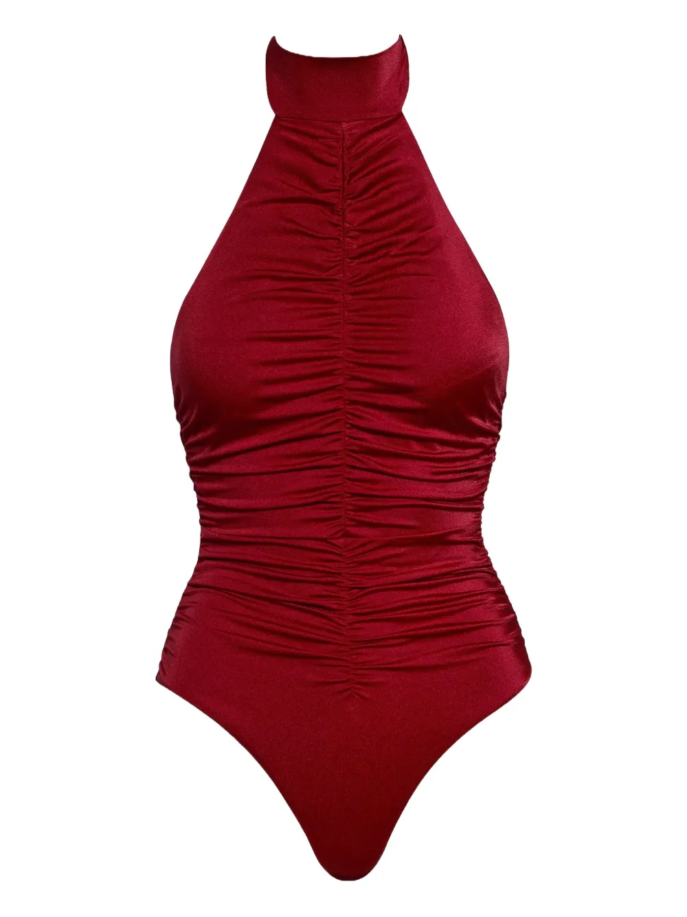 Noire Swimwear halterneck ruched swimsuit | Red | Image 1