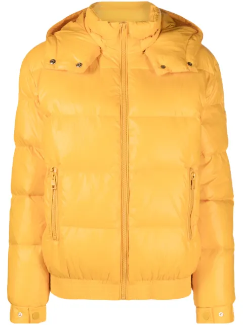 TWINSET chamarra capitonada con capucha y placa del logo