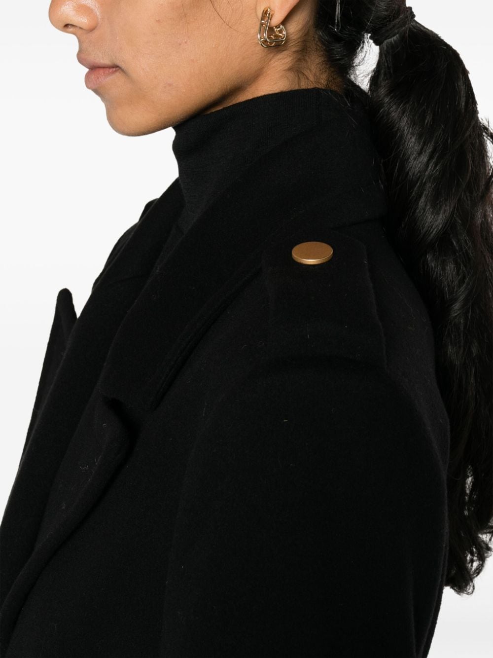 Shop Tagliatore Judy Double-breasted Belted Coat In Black