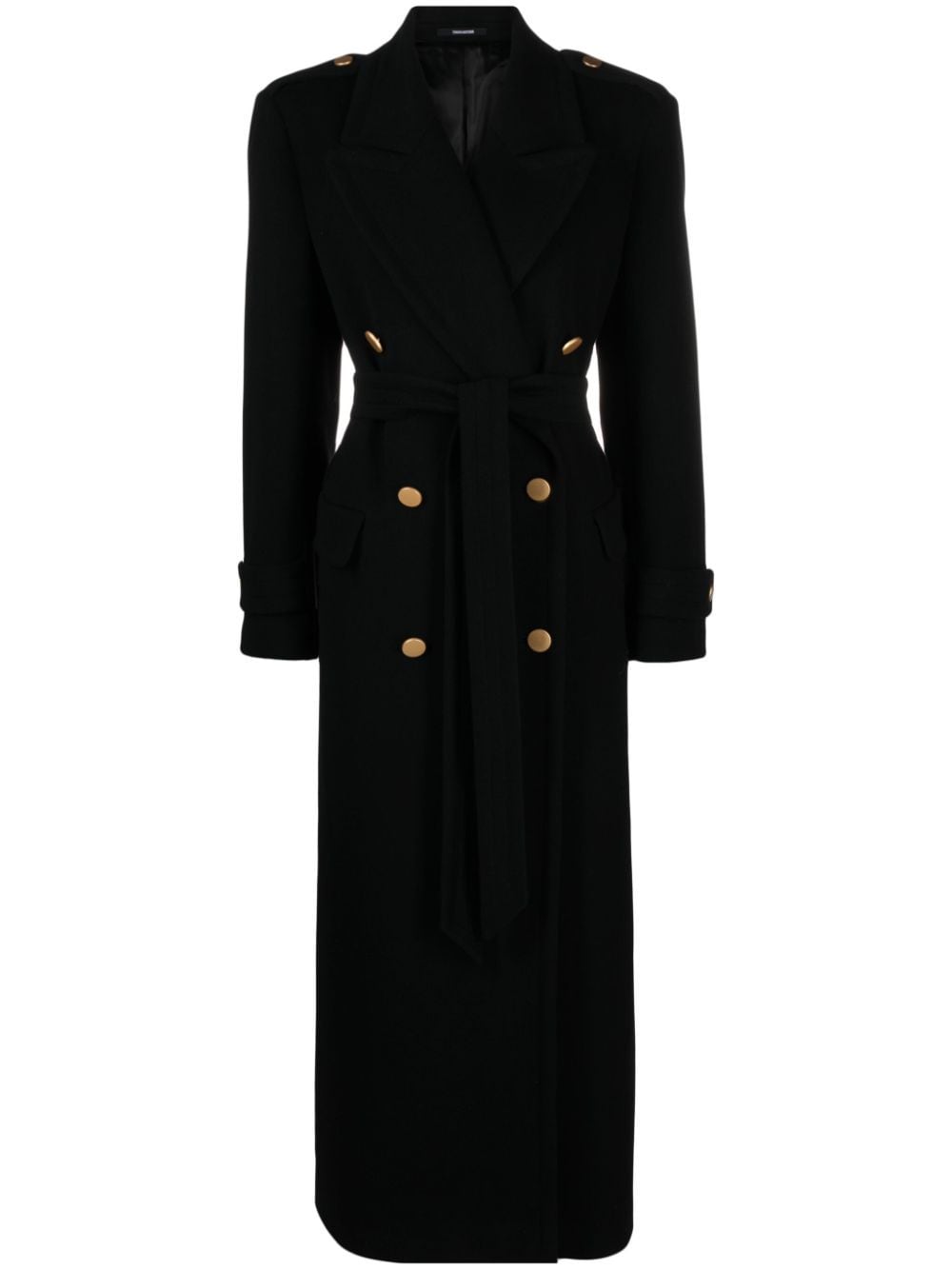 Shop Tagliatore Judy Double-breasted Belted Coat In Black