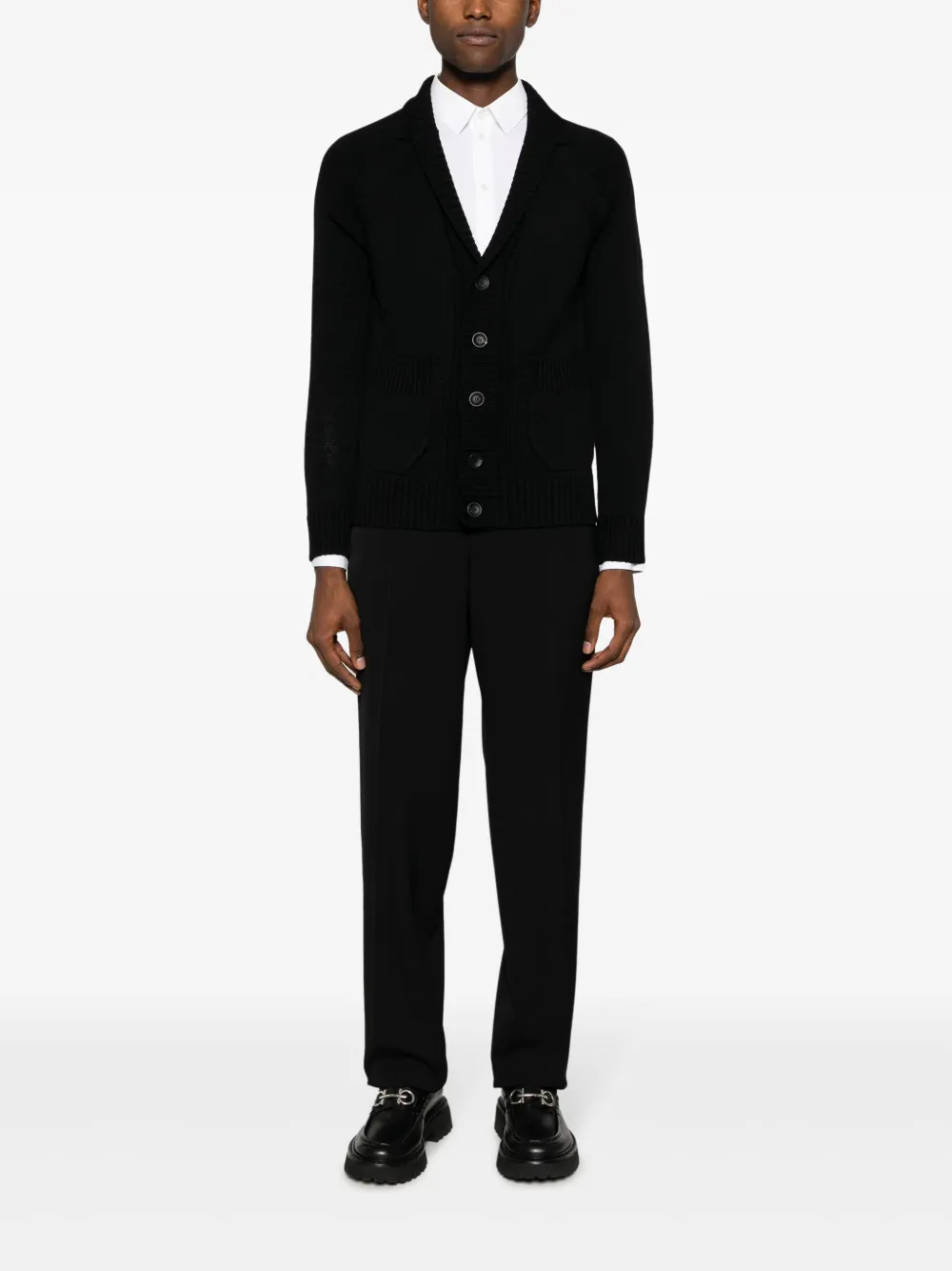 Zanone Vest met V-hals - Zwart