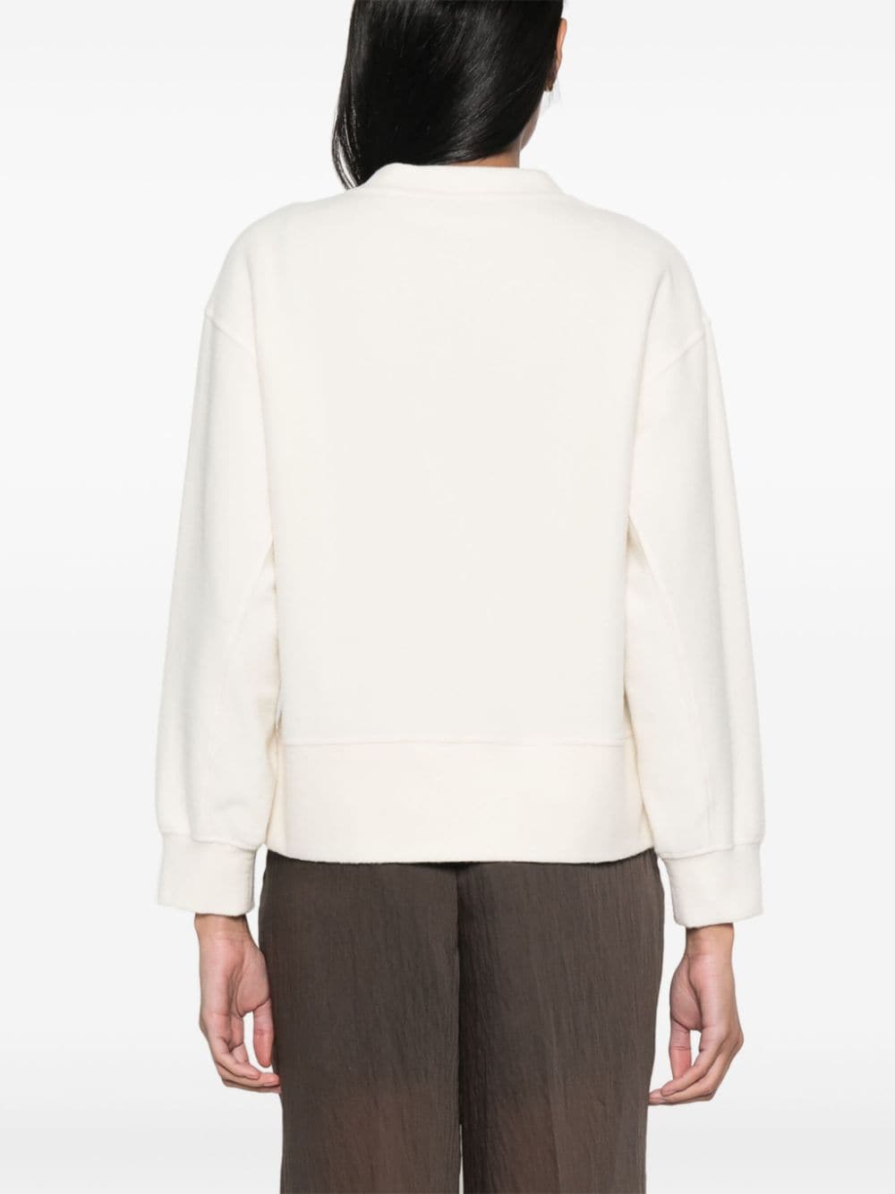 Shop Peserico Sequin-embellished Crew-neck Sweatshirt In Neutrals