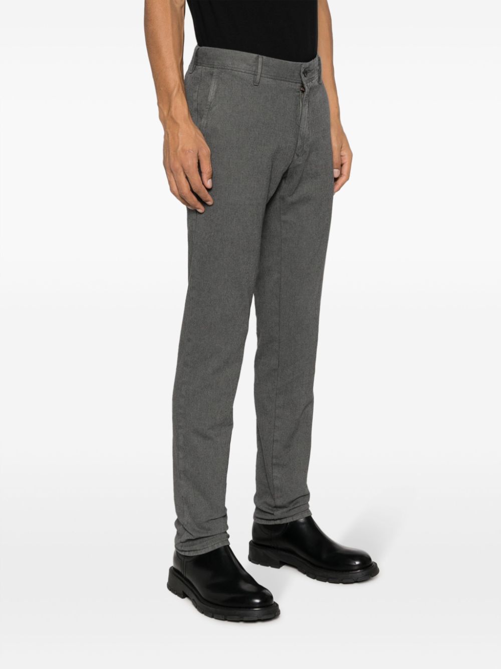Shop Incotex Mid-rise Slim-cut Trousers In Grey