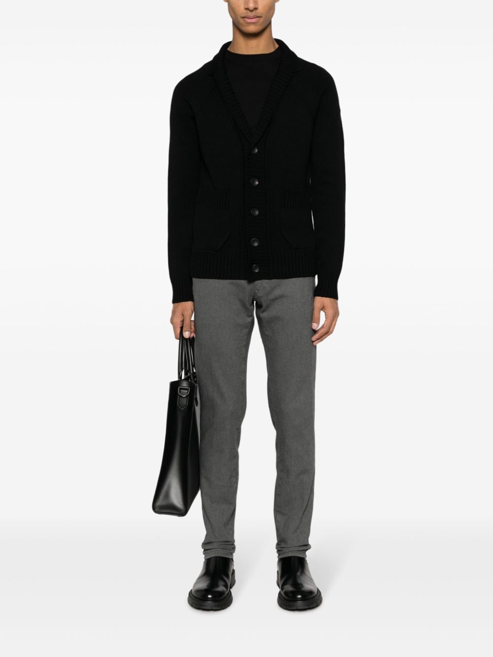 Shop Incotex Mid-rise Slim-cut Trousers In Grey