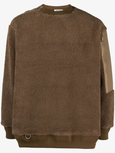 Undercover sherpa-fleece panelled jumper