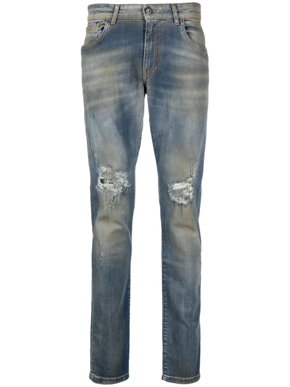 Salvatore Santoro Gerafelde jeans Blauw