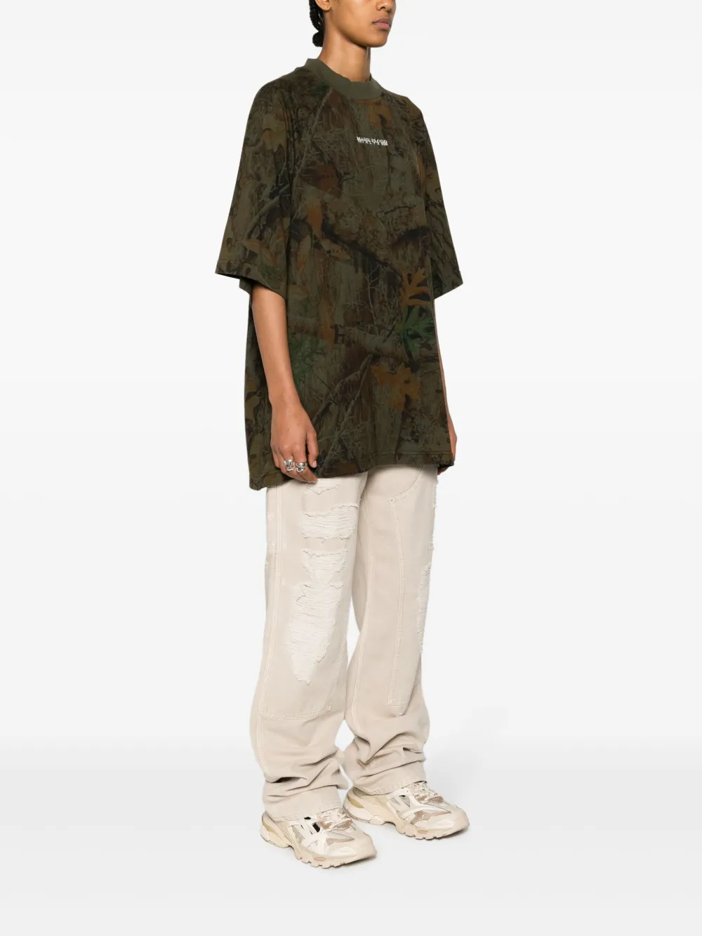 Shop Alyx Camouflage Cotton T-shirt In Green