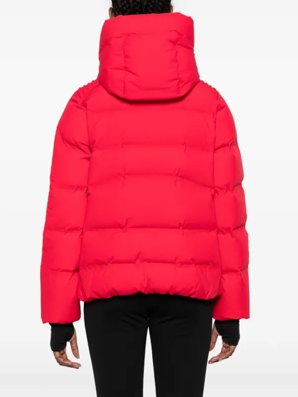 Moncler Grenoble Suisses logo print Puffer Jacket Red FARFETCH HK