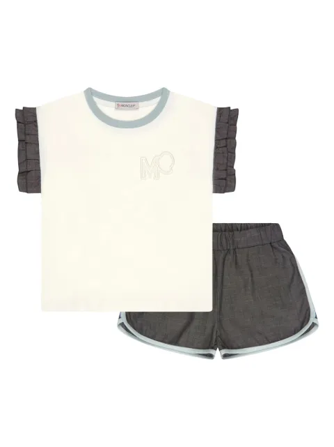 Moncler Enfant T-shirt en shorts met geborduurd logo