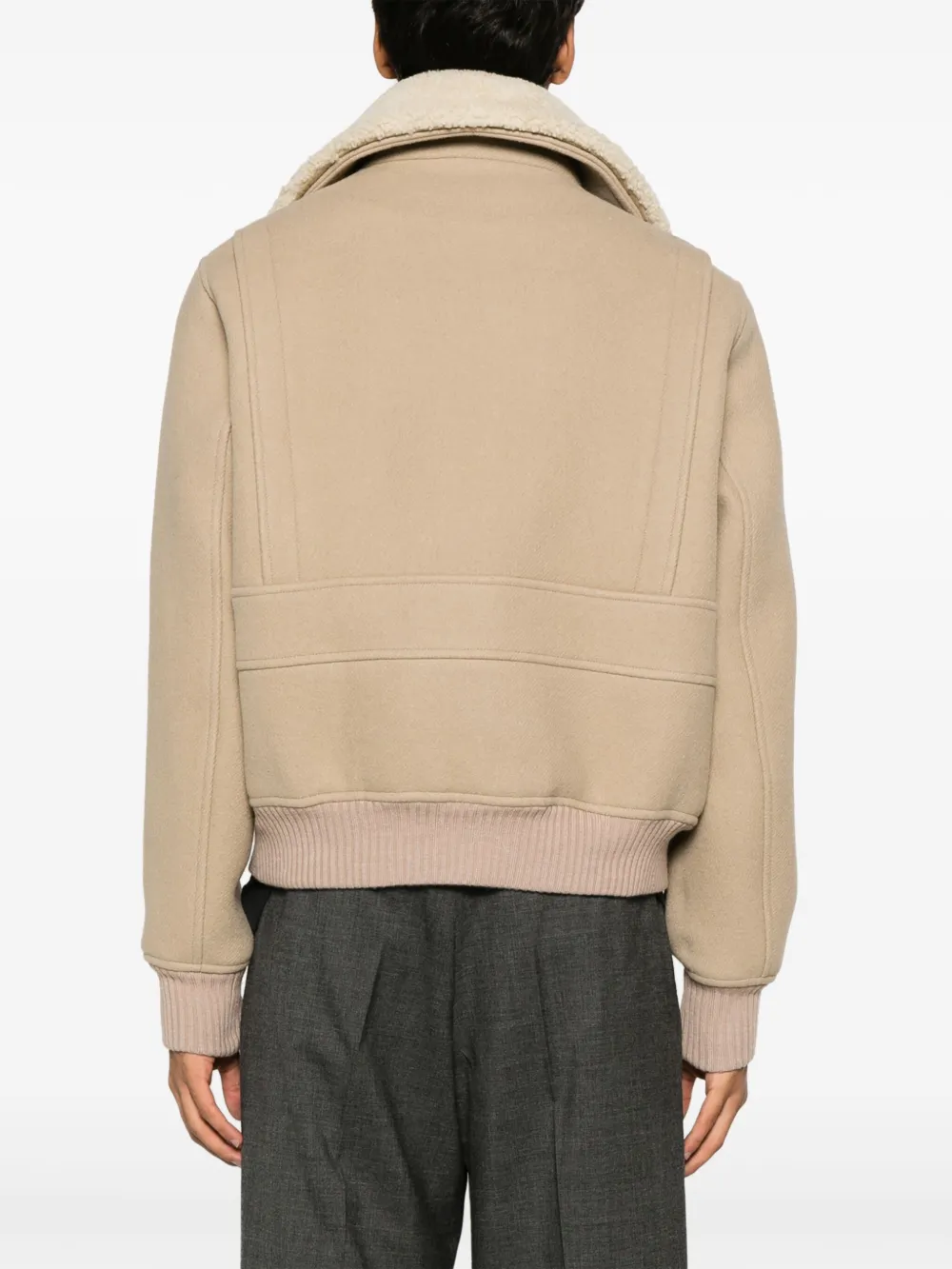 AMI Paris Jack met scheerwol Beige