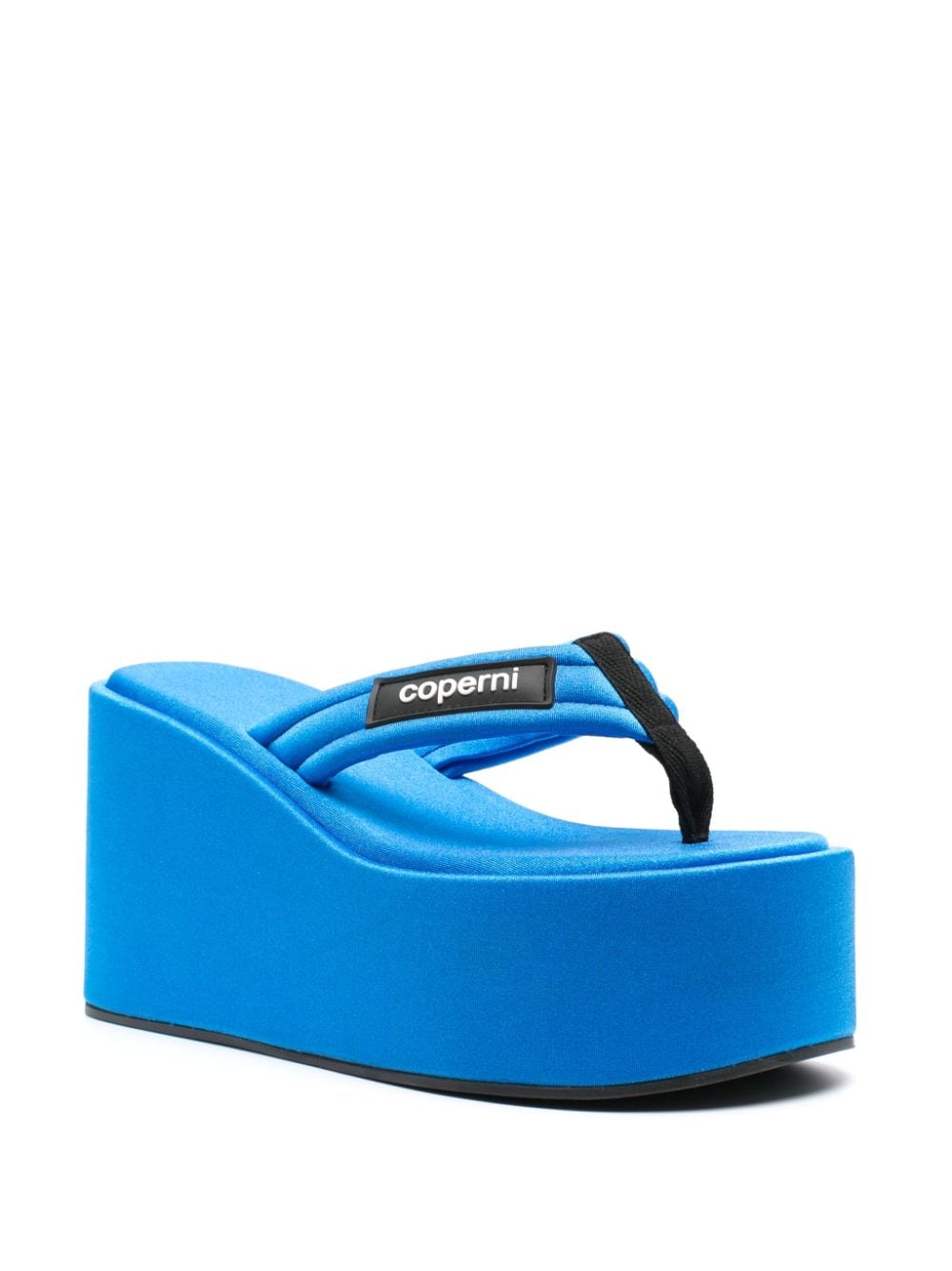 Shop Coperni Logo-appliqué Wedge Sandals In Blue