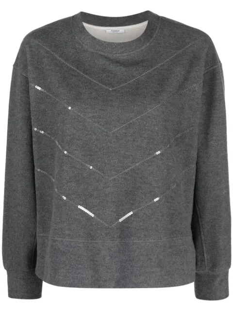 Peserico sudadera con cuello redondo y detalles de lentejuelas 