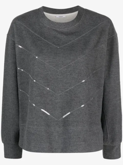Peserico sequin-embellished crew-neck sweatshirt 
