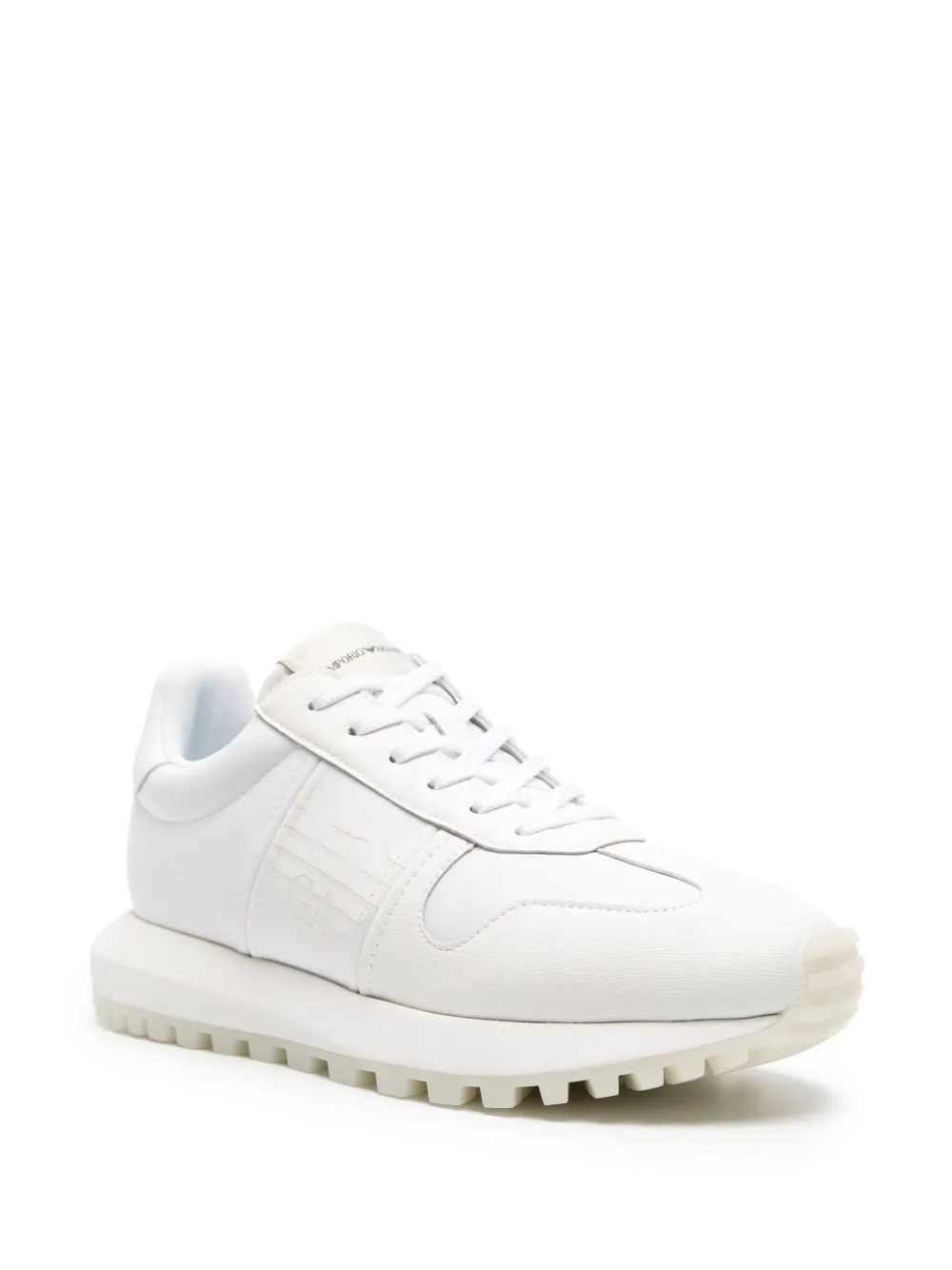Emporio Armani logo-stamp panelled sneakers - Wit