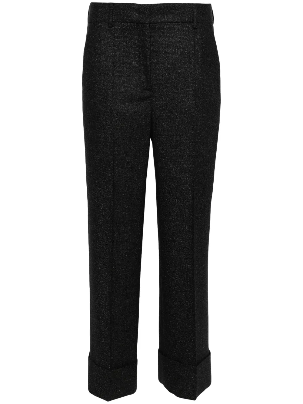 Incotex Straight-leg And Mid-rise Wool Tailored Trousers Clothing In Black