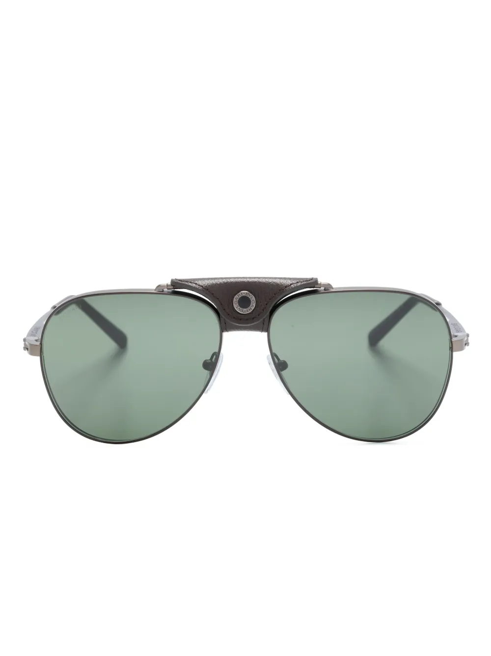 Bvlgari Zonnebril met gegraveerd logo Bruin