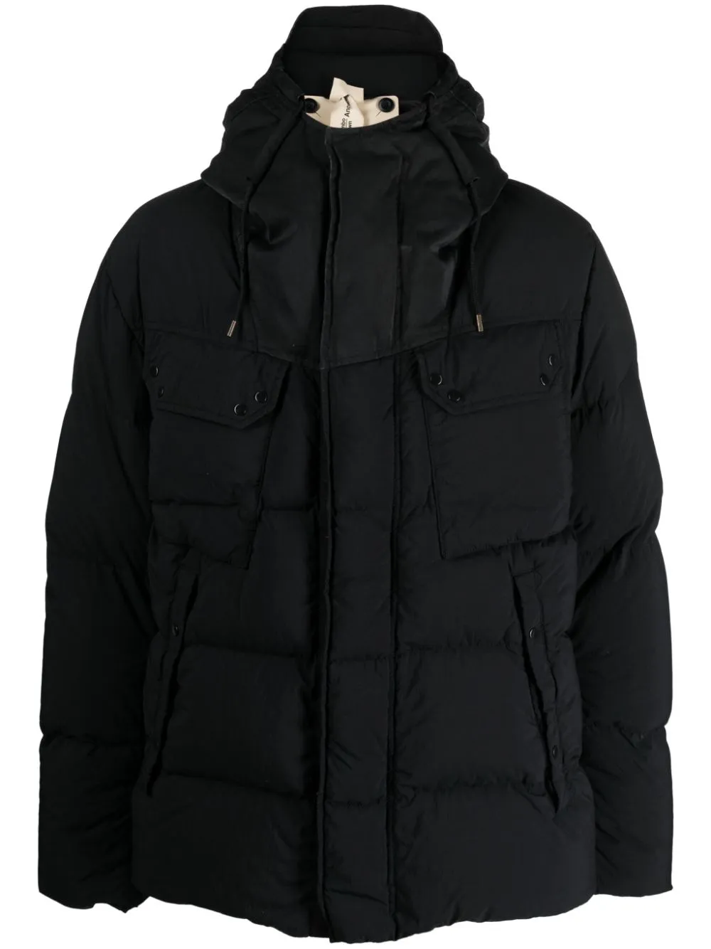 Ten C Black Nylon Grays Down Jacket In Black