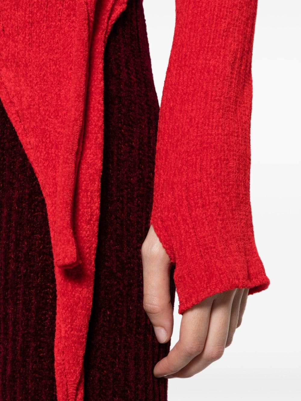 Shop Ottolinger Cut-out Detail Ribbed-knit Top In Red