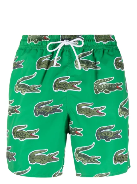 Lacoste logo-print drawstring swim shorts