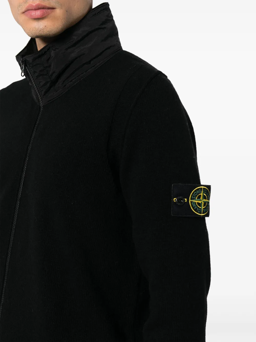 Stone Island Compass-patch zip-up Cardigan - Farfetch