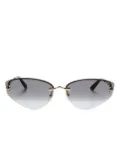 Cartier Eyewear Tiger Head-plaque geometric-frame sunglasses - Grey