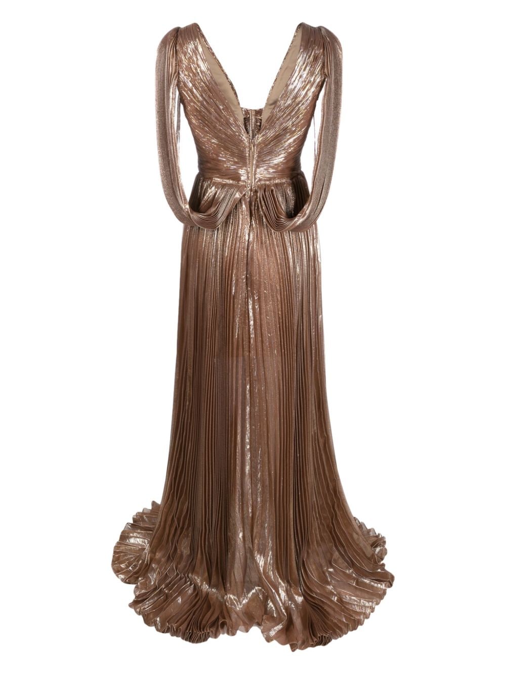Iris Serban Lara pleated silk dress - Goud
