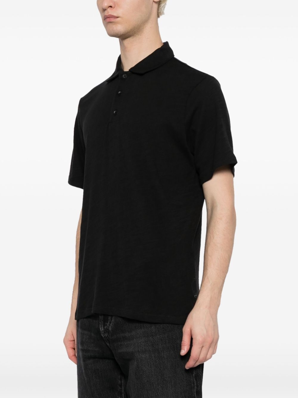 Shop Rag & Bone Classic Flame Cotton Polo Shirt In Black