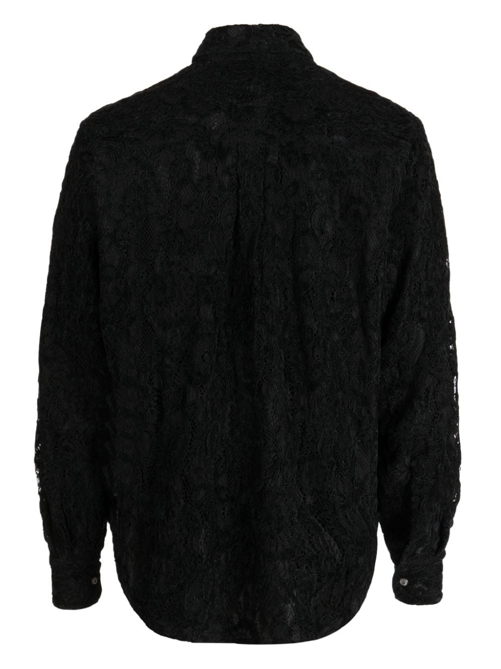 4SDESIGNS lace-overlay shirt jacket - Zwart