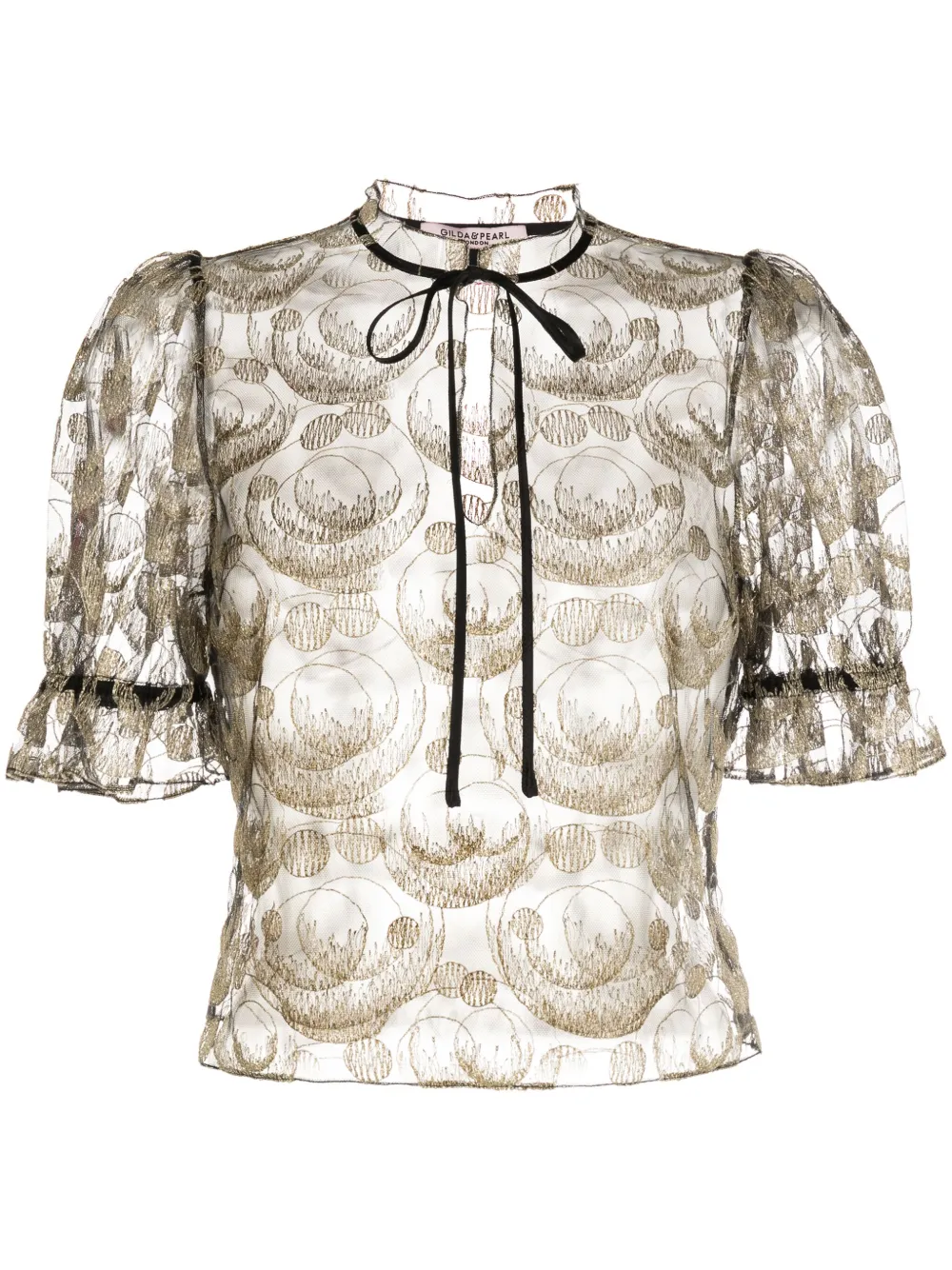 Gilda & Pearl T-shirt met borduurwerk Zwart