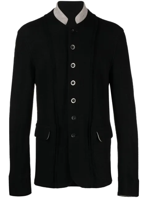 The Viridi-Anne Fullling contrasting-collar felted blazer