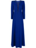 Jenny Packham Marius crystal-embellished crepe gown dress - Blue