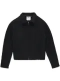 Courrèges logo-patch wool jacket - Black
