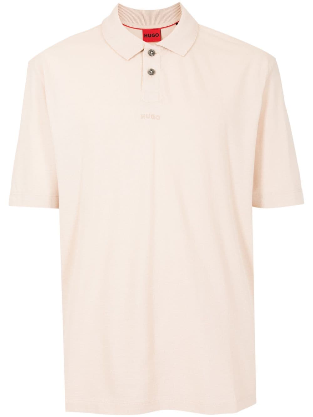Hugo Logo-print Cotton Polo Shirt In 中性色