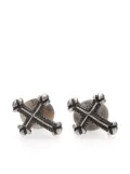 WERKSTATT:MÜNCHEN cross-pendant stud earrings - Silver