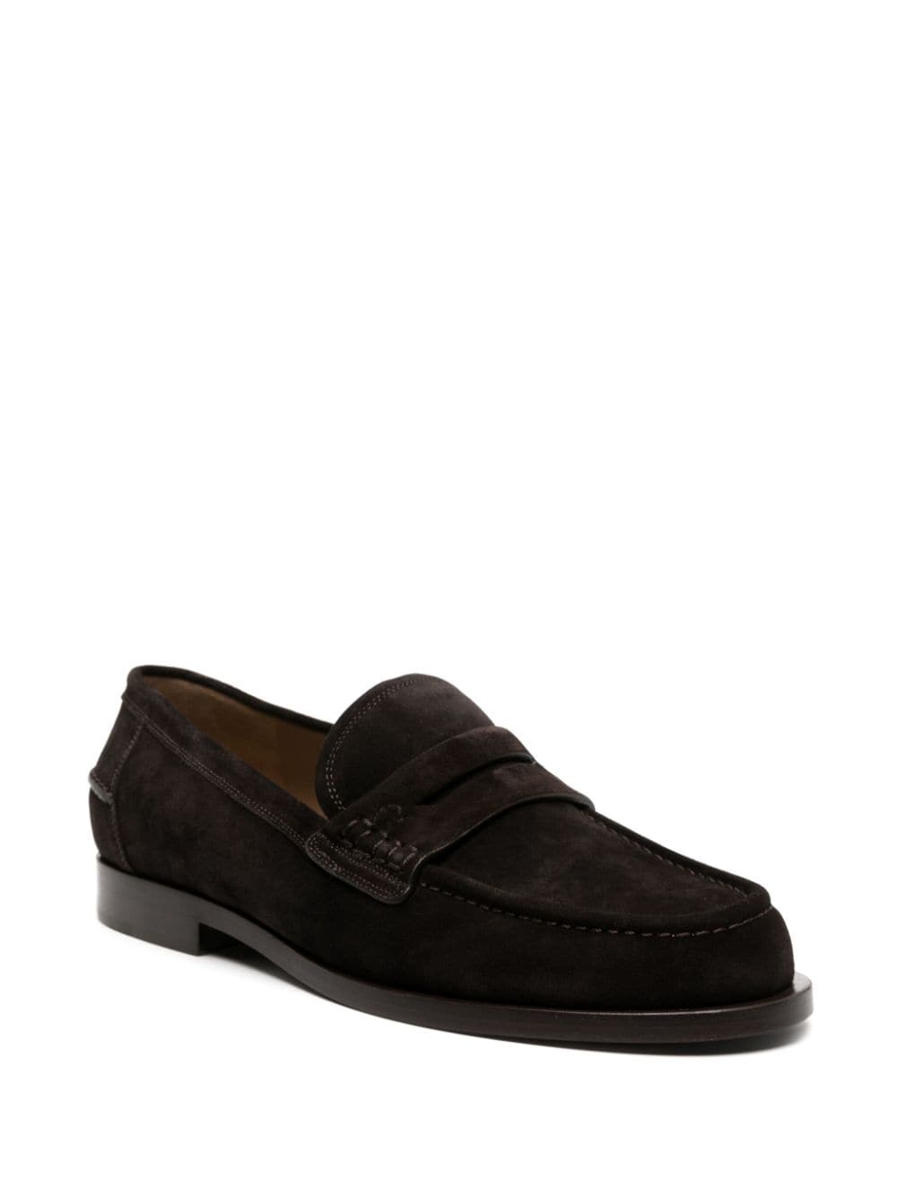 Shop Gianvito Rossi Michael Suede Loafers In Brown