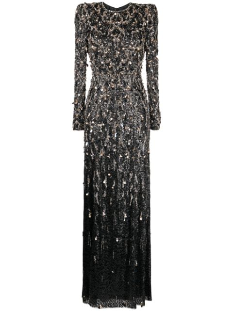 Jenny Packham Aurora beaded sequinned A-line dress