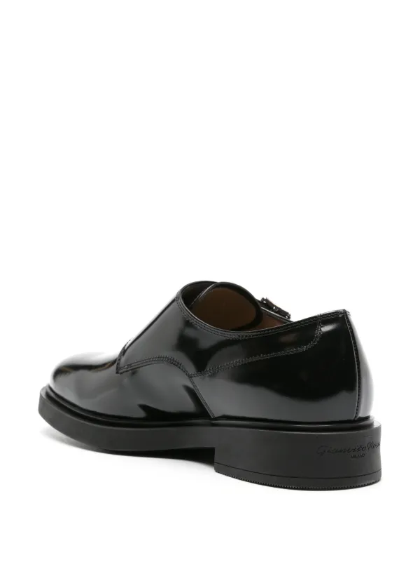 Gianvito Rossi Scott Buckled Leather Shoes | Black | FARFETCH