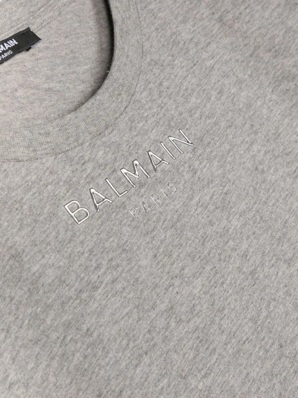 Balmain Logo-lettering Cotton T-shirt In Grey
