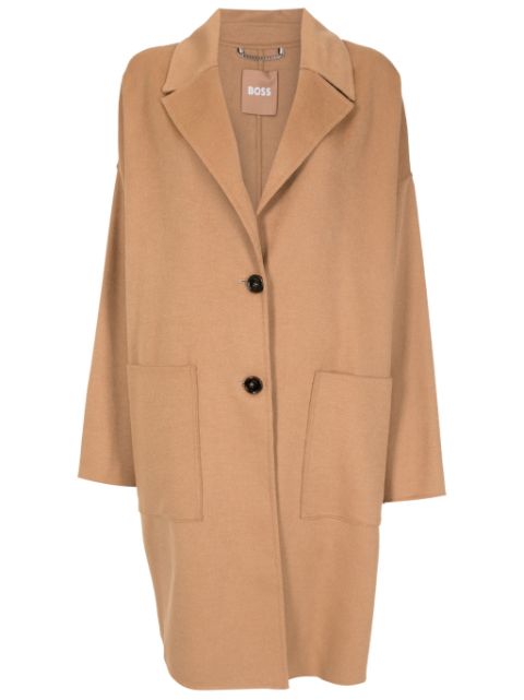 BOSS single-breasted double-faced coat