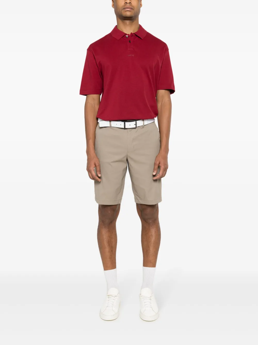 HUGO Camisa polo de algodão com logo | Image 2