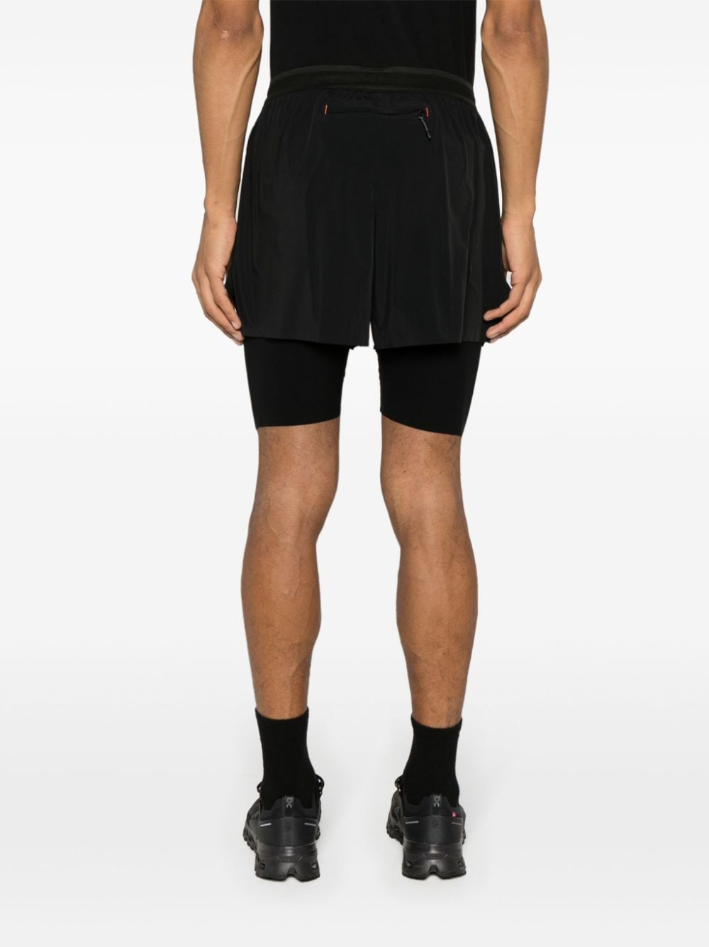 Shop Soar Dual Layered Running Shorts In Black