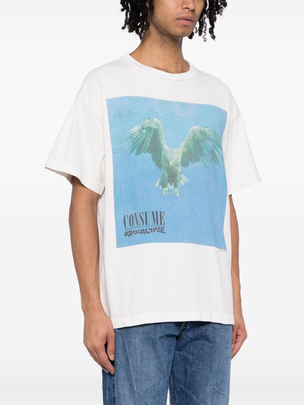 Shop Saint Mxxxxxx Consume Graphic-print Cotton T-shirt In White