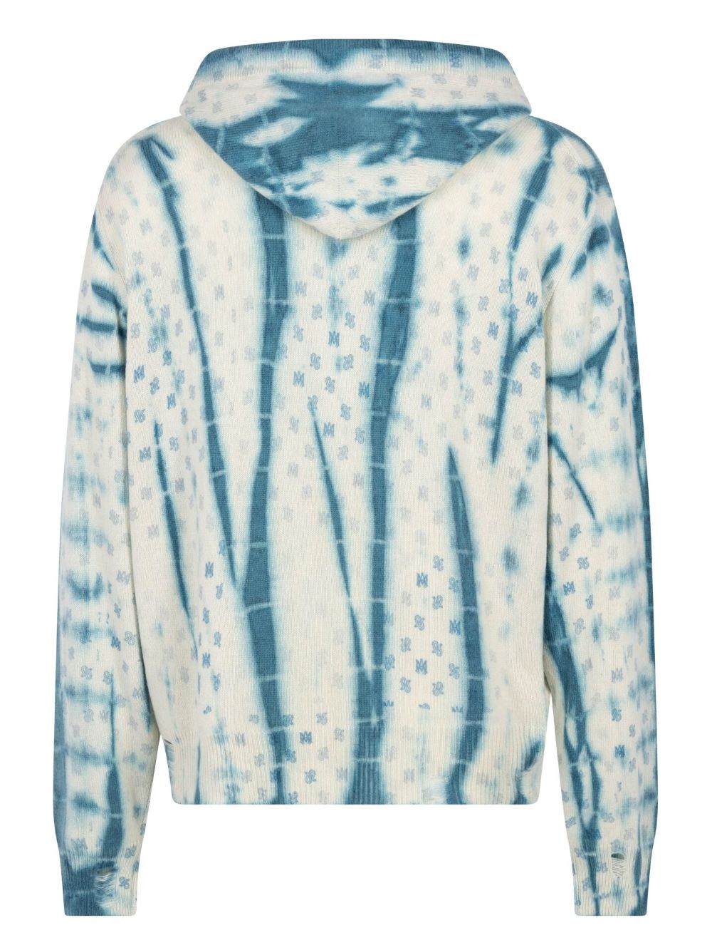 AMIRI monogram-pattern tie-dye cotton hoodie - Blauw