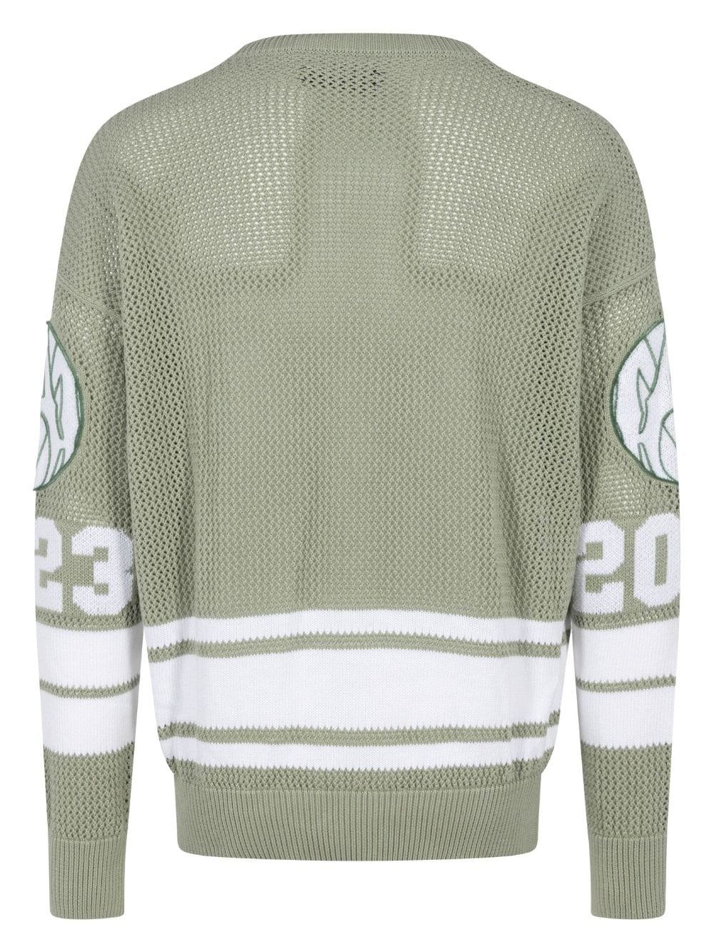 AMIRI crochet cotton hockey-logo jumper - Groen