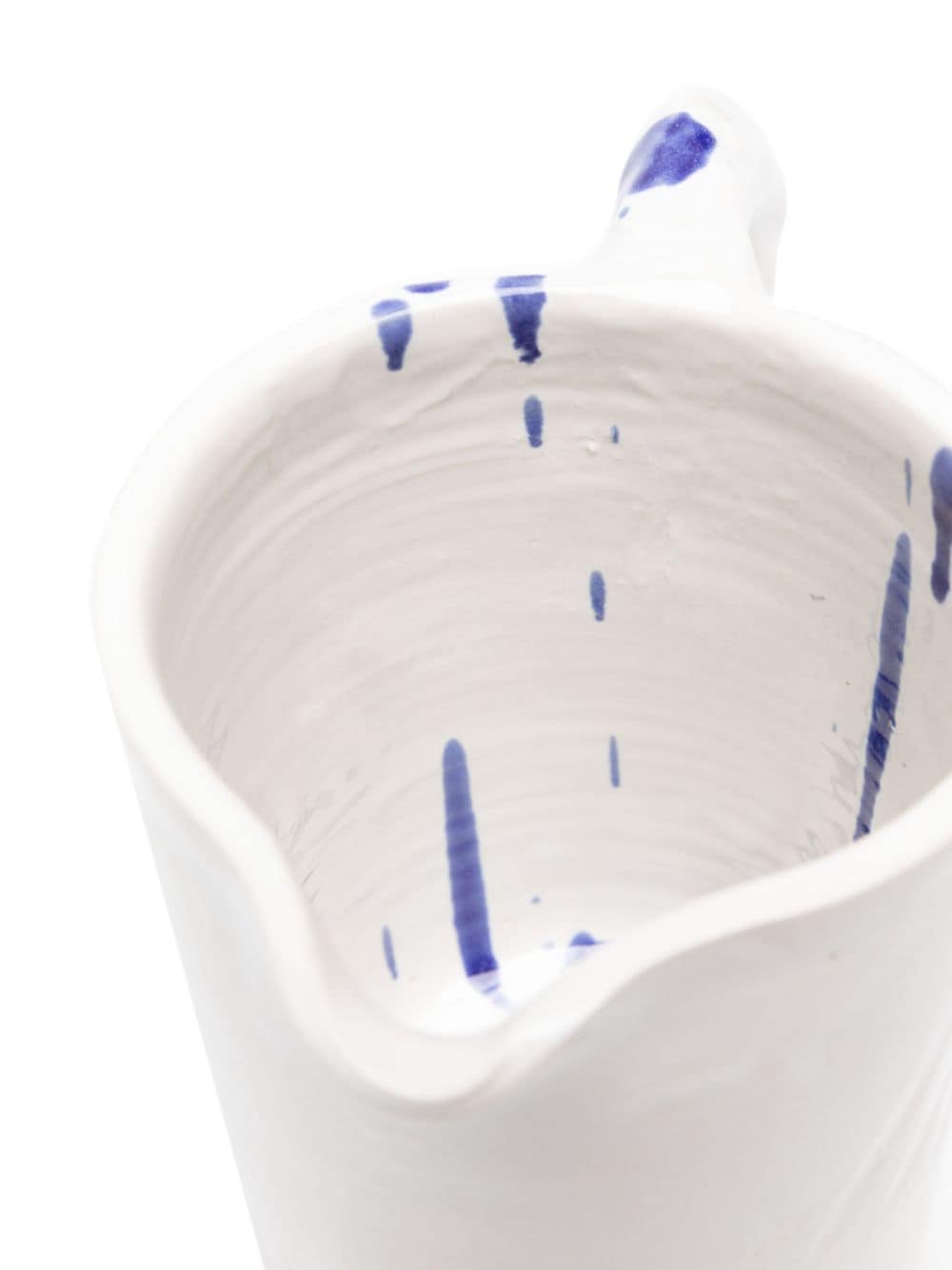 Shop Niko June Studio Paint-splatter Ceramic Pitcher In White