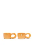 NIKO JUNE Studio embossed-details ceramic cups (set of two) - Orange