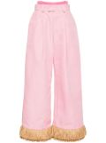 Papa Oppong Street Sweeper fringed palazzo pants - Pink